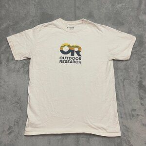 Outdoor Research OR T Shirt Large Mens White Graphic Organic Cotton Casual Tee